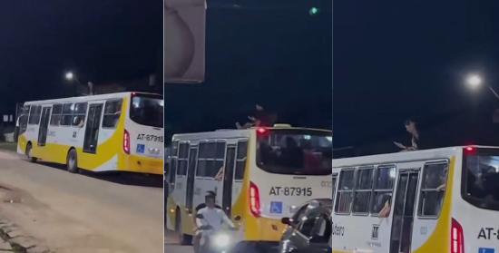 video-mostra-homem-arriscando-a-vida-sobre-teto-de-coletivo-em-belem